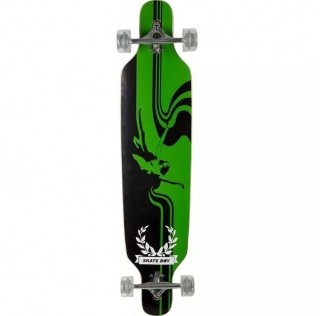 Skate Longboard Profissional Preto/Verde Fenix