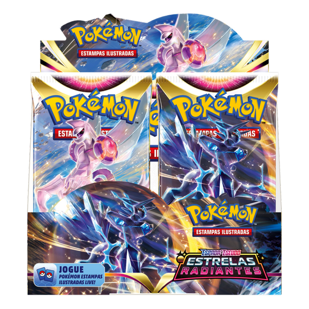 Box Cartas Pokémon Booster 36 Pacotes Espada Escudo Estrelas Radiantes 216 Cartas