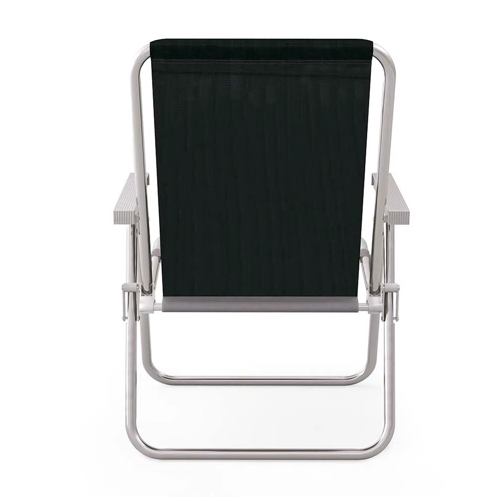 Cadeira Alta Dobrável Conforto Total Aluminio Sannet Preta Mor