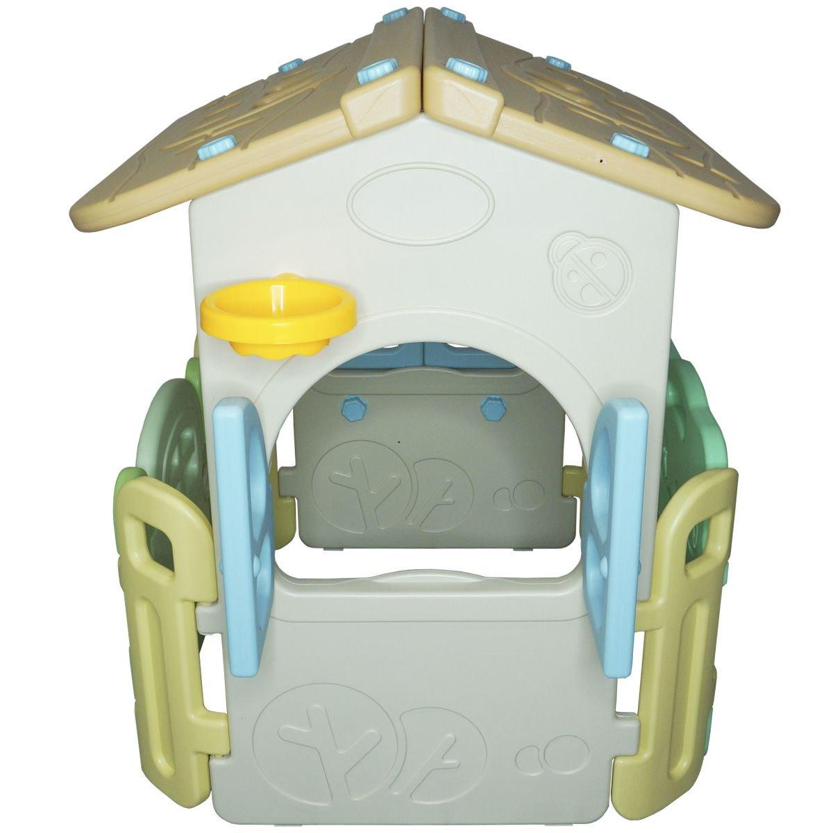 Casinha Infantil Plástico Playground Brinquedo Criança com Cesta Basquete Importado