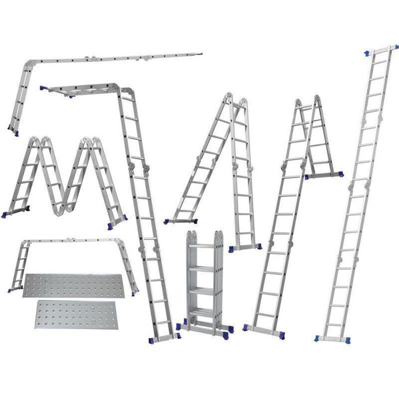 Escada Multifuncional 4x4 16 Degraus Aço - MOR