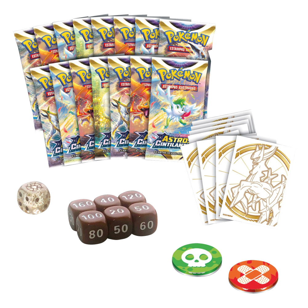 Kit Cartas Pokémon Box Treinador Avançado Astros Cintilantes 90 Cartas