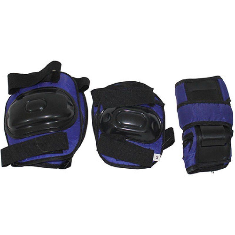 Kit Patins Roller Inline Completo + Proteção Azul