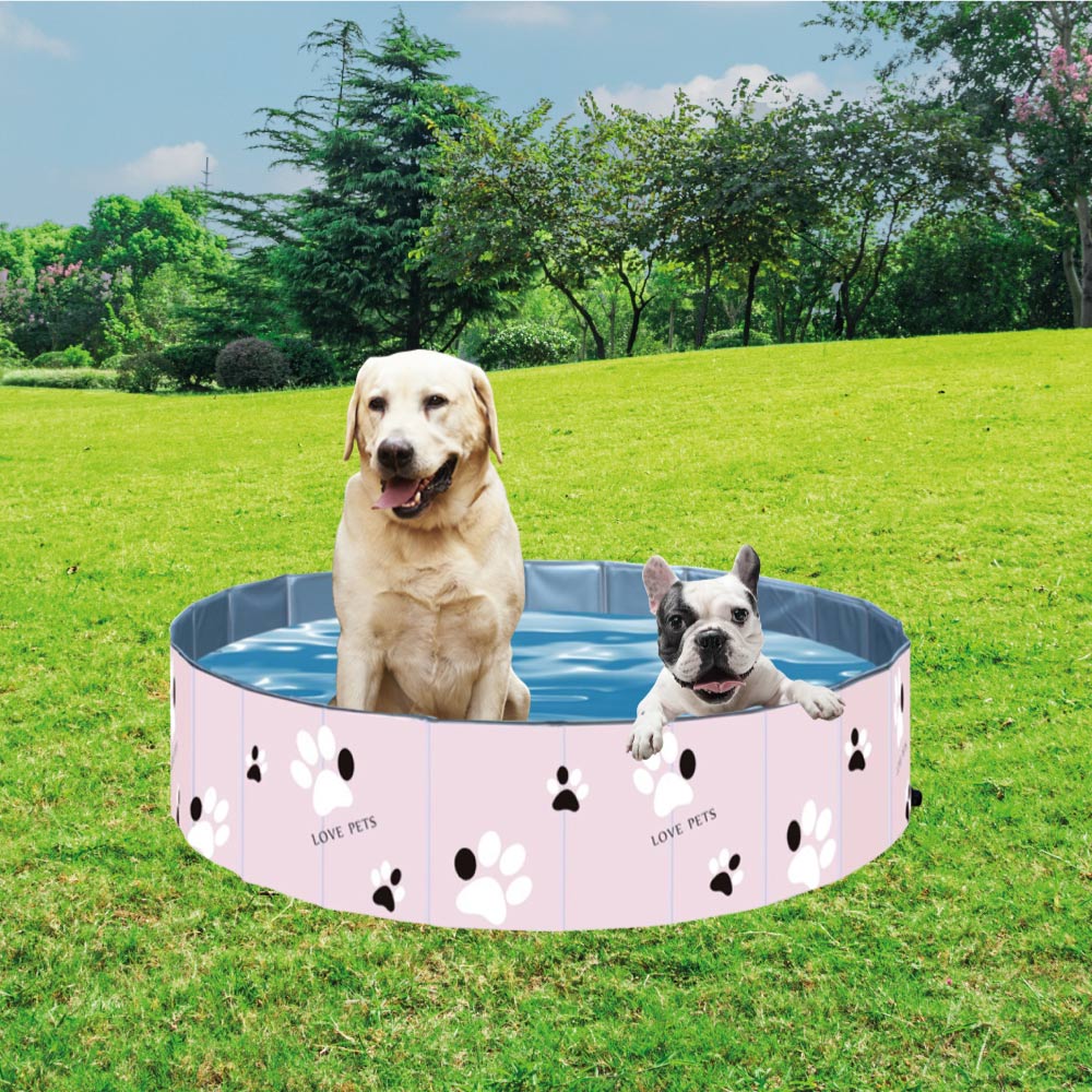 Piscina Para Cachorro Pets Dobrável Rosa 80 cm x 20 cm VG+