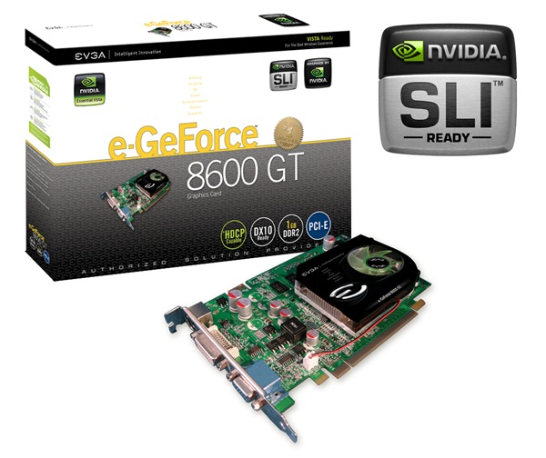 PLACA DE VIDEO E-GEFORCE 8600GT 1GB PCIE EVGA 01G-P2-N795-TR