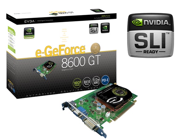 VGA E-GEFORCE 8600GT 512MB PCIE EVGA 512-P2-N756-TR