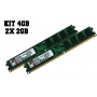 Kit Memória DDR2 4GB 2X 2GB 800Mhz p/ Desktop Kingston Oem