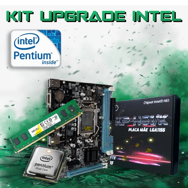 KIT Upgrade Intel Pentium Dual Core G645 + H61 KP-H61 K1155 Knup + Memória 8GB DDR3 Weimu