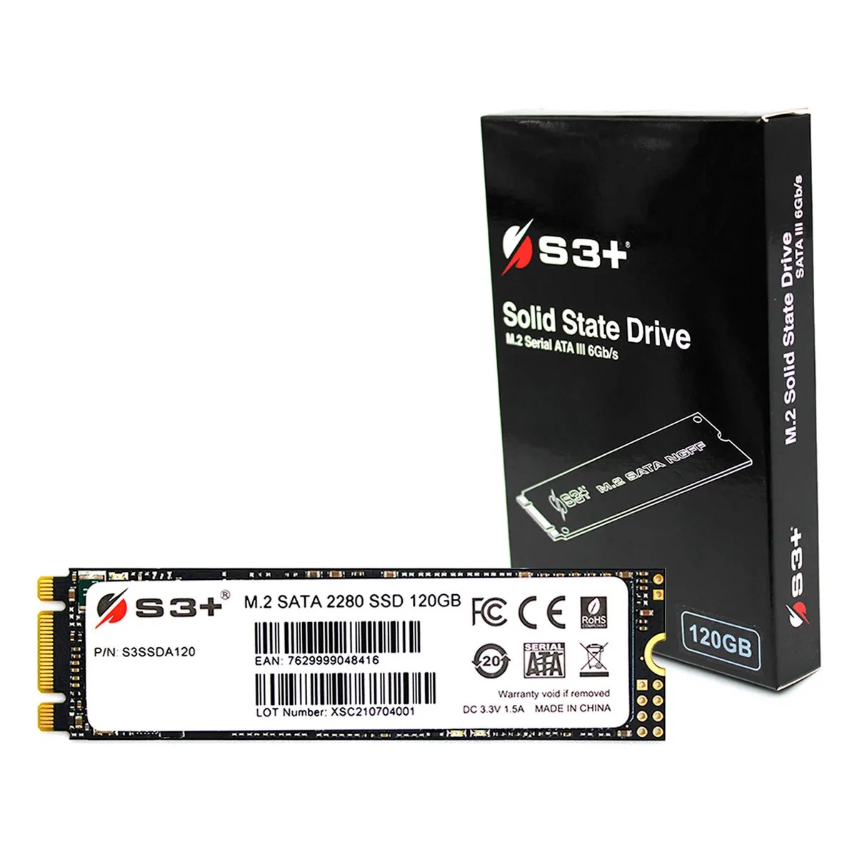 SSD M.2 S3+ 120GB até 550MB/s de Leitura S3SSDA120