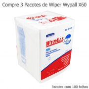 Compre 3 Pacotes de Wiper Wypall X60 Quaterfold - Pacotes com 100 panos