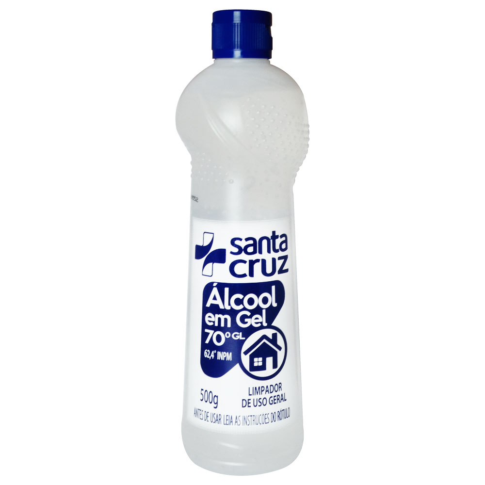 Álcool Etílico 70% (62,4 INPM) em Gel Antisséptico 500g Santa Cruz