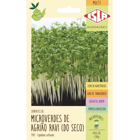 Sementes Microverdes de Agrião Ravi (do seco)