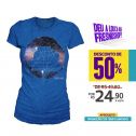 SUPER PROMOÇÃO Fresno - Camiseta Feminina Logo Galáxias AZUL