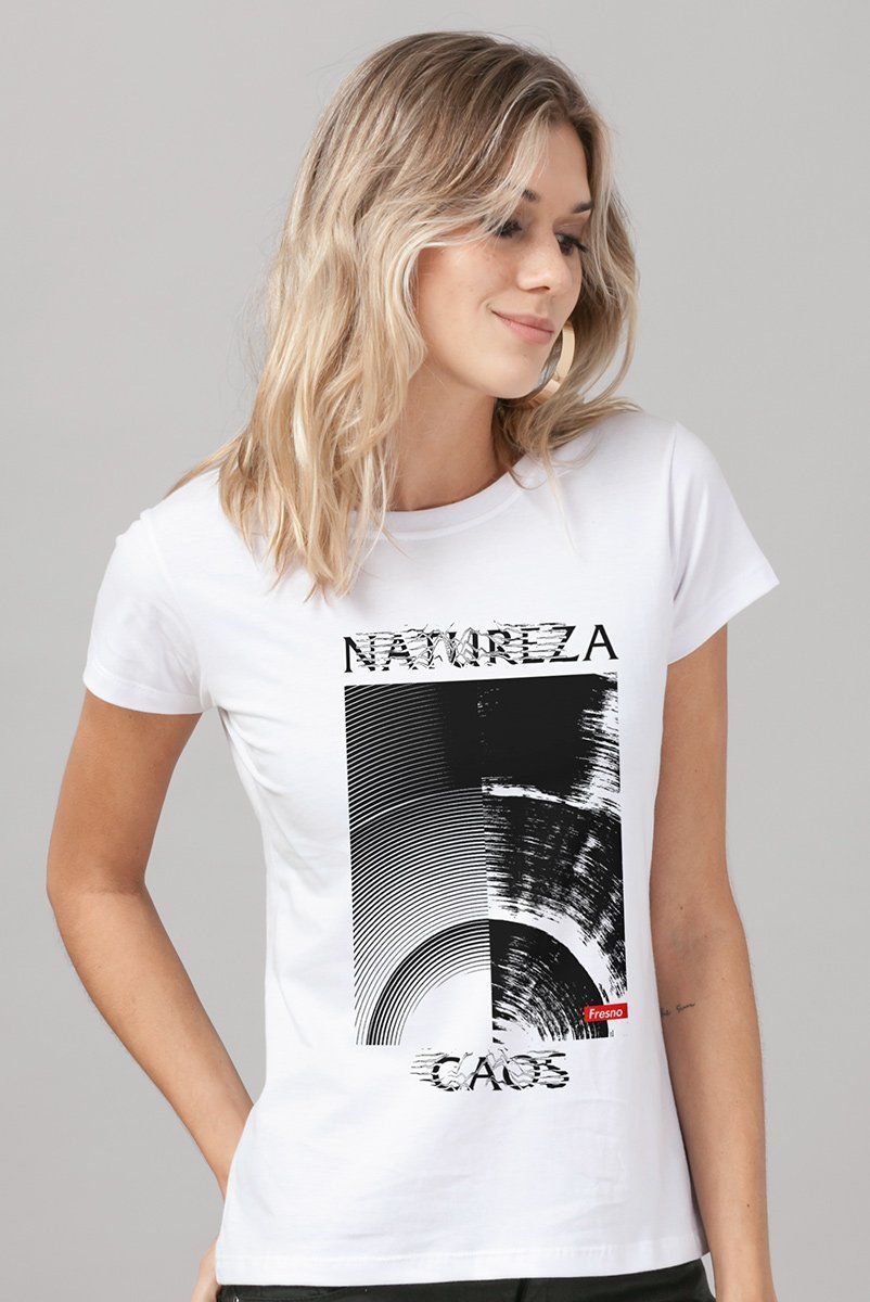 Camiseta Feminina Fresno Natureza Caos Texture
