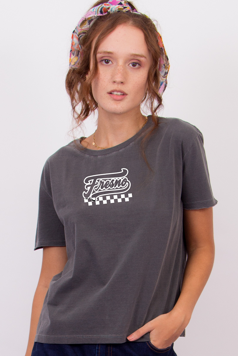 Camiseta Box Feminina Fresno Quadriculado