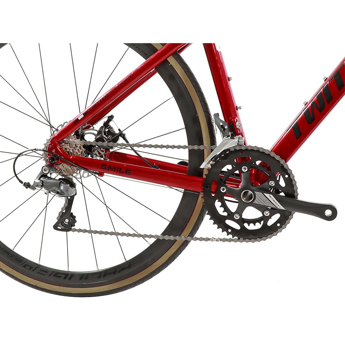 Bicicleta Twitter Smile Speed Shimano Claris 16v Freio Disco Semi Hidraulico Vermelha