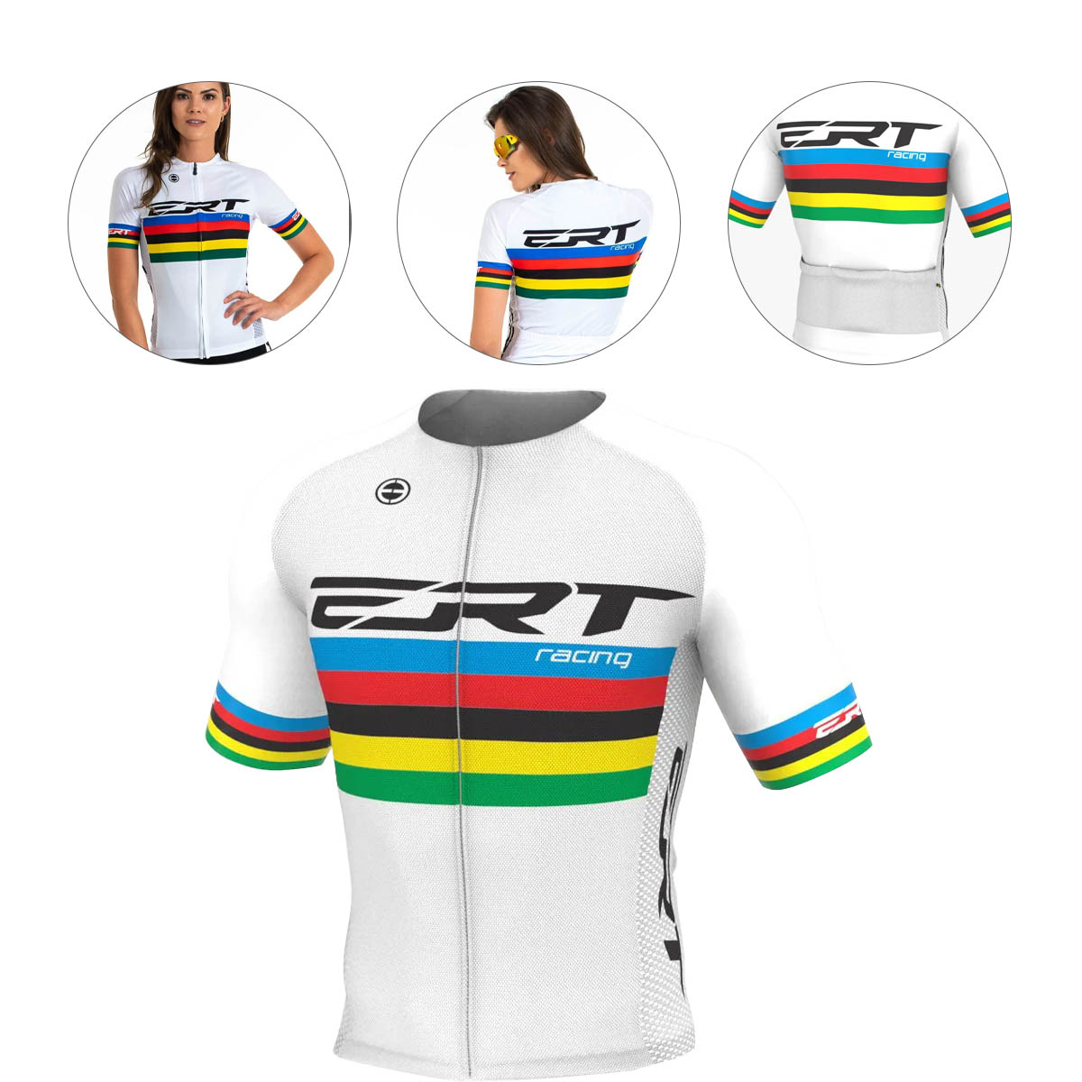 Camisa Ert Elite Racing Campeao Mundial Branca Ciclismo
