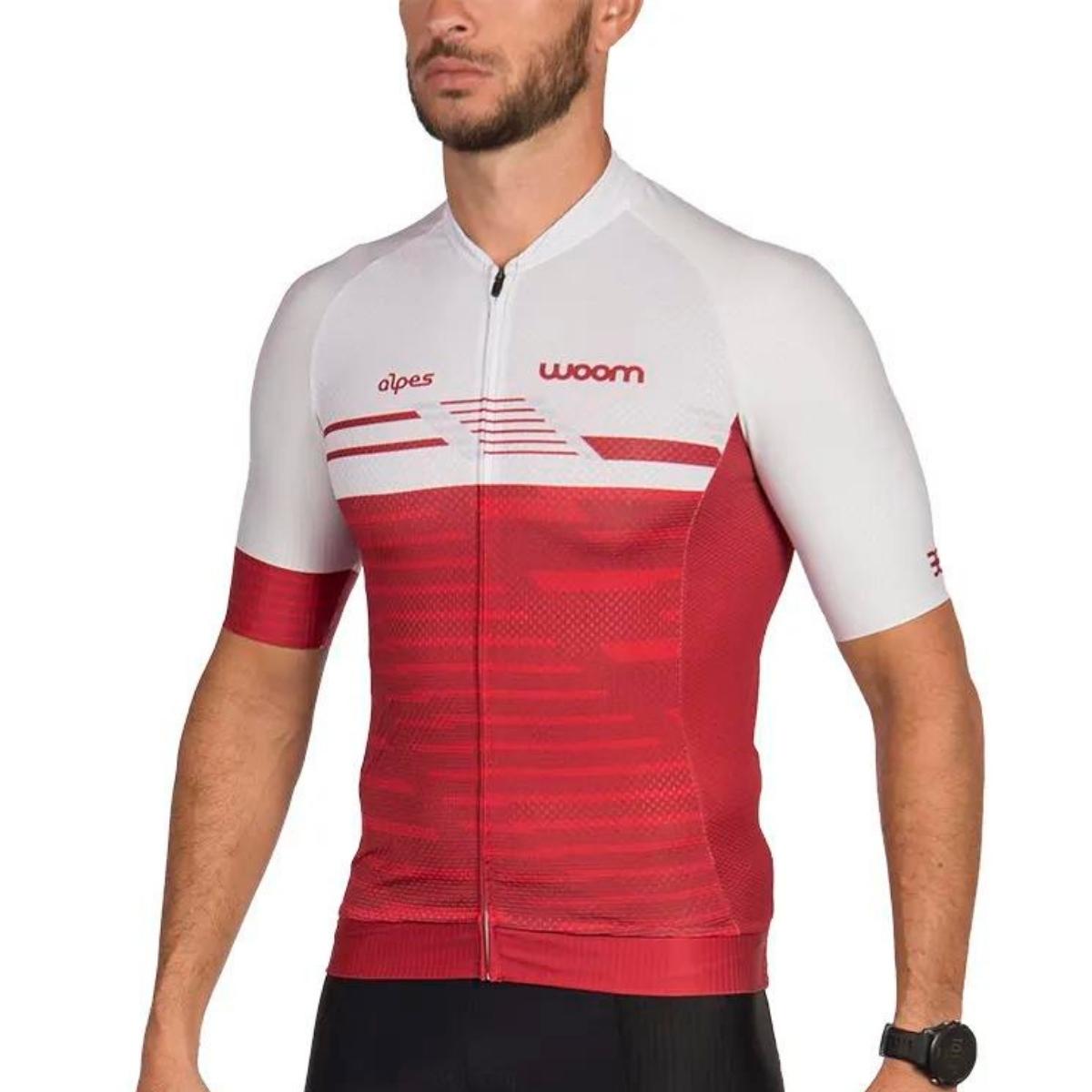 Camisa Woom Masculina Supreme Alpes Vermelha Ciclismo