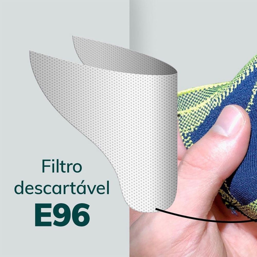 MASCARA DE PROTECAO FIBER KNIT VERDE MILITAR TECNOLOGIA 3D LAVAVEL COM FILTRO