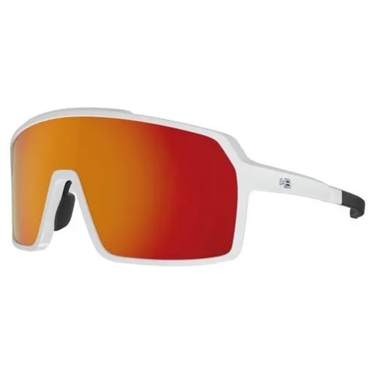 Oculos para Ciclismo HB Grinder Pearled White Branco Lente Laranja Chrome Espelhada