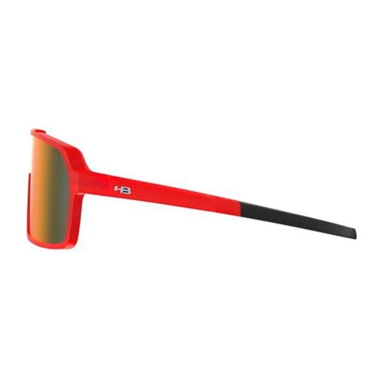 Oculos para Ciclismo HB Grinder Vermelho Escuro Fosco Lente Laranja Chrome Espelhada