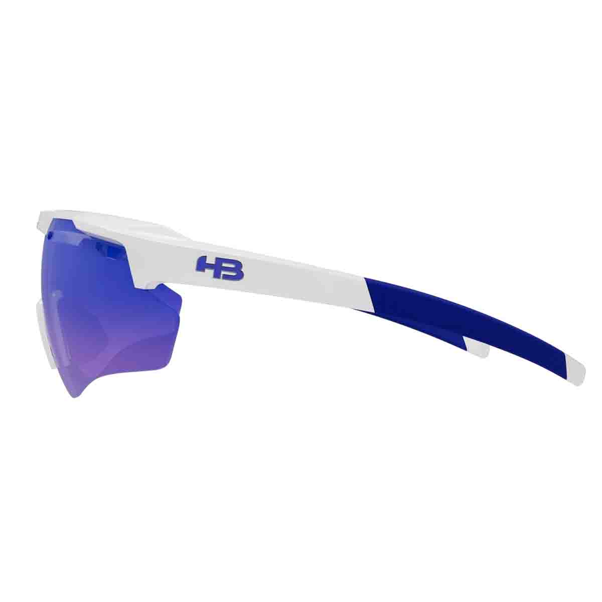 Oculos Para Ciclismo HB Shield Evo 2.0 Branco Pearled White Lente Azul Chrome Espelhada