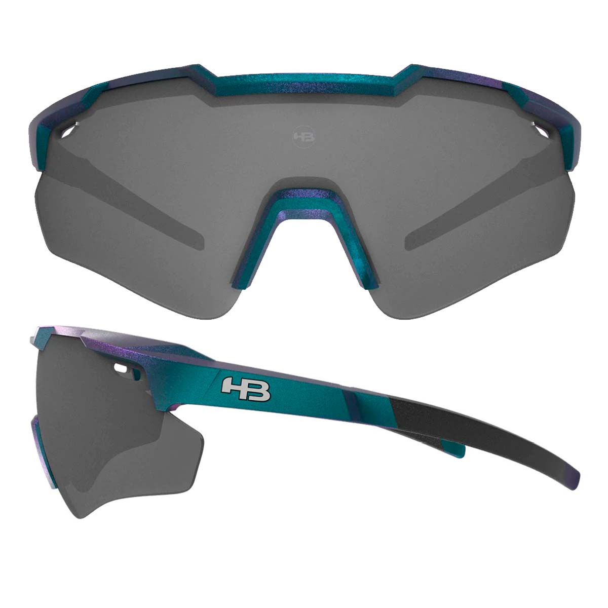 Oculos Para Ciclismo HB Shield Evo 2.0 Rainbow Camaleao Lente Cinza Escura