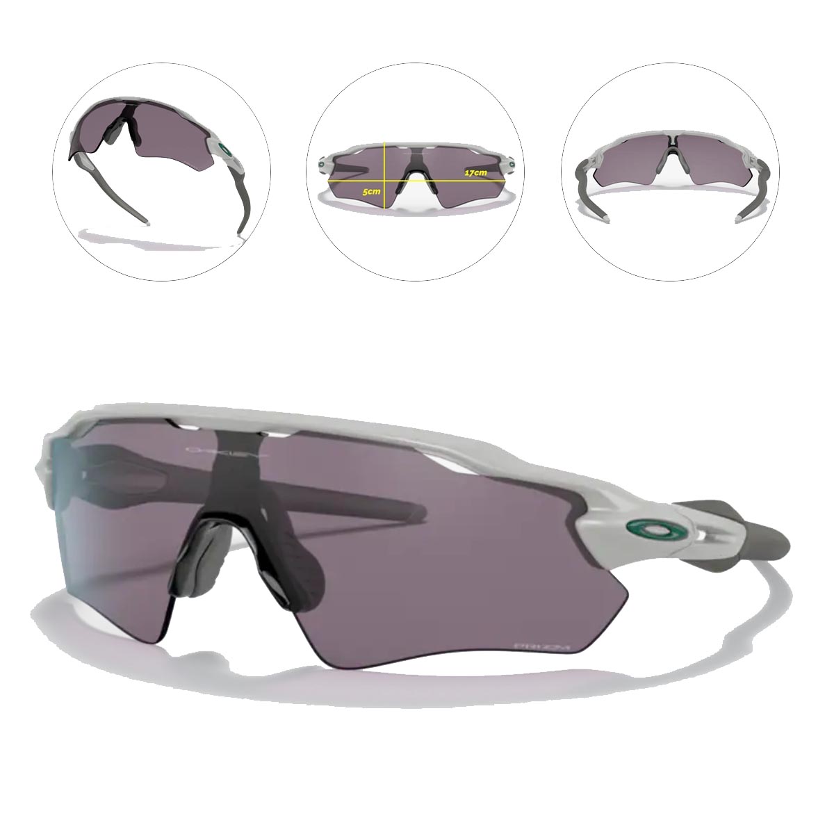 Oculos Para Ciclismo Oakley Radar Ev Path Cinza Fosco Com Lente Prizm Cinza Escura