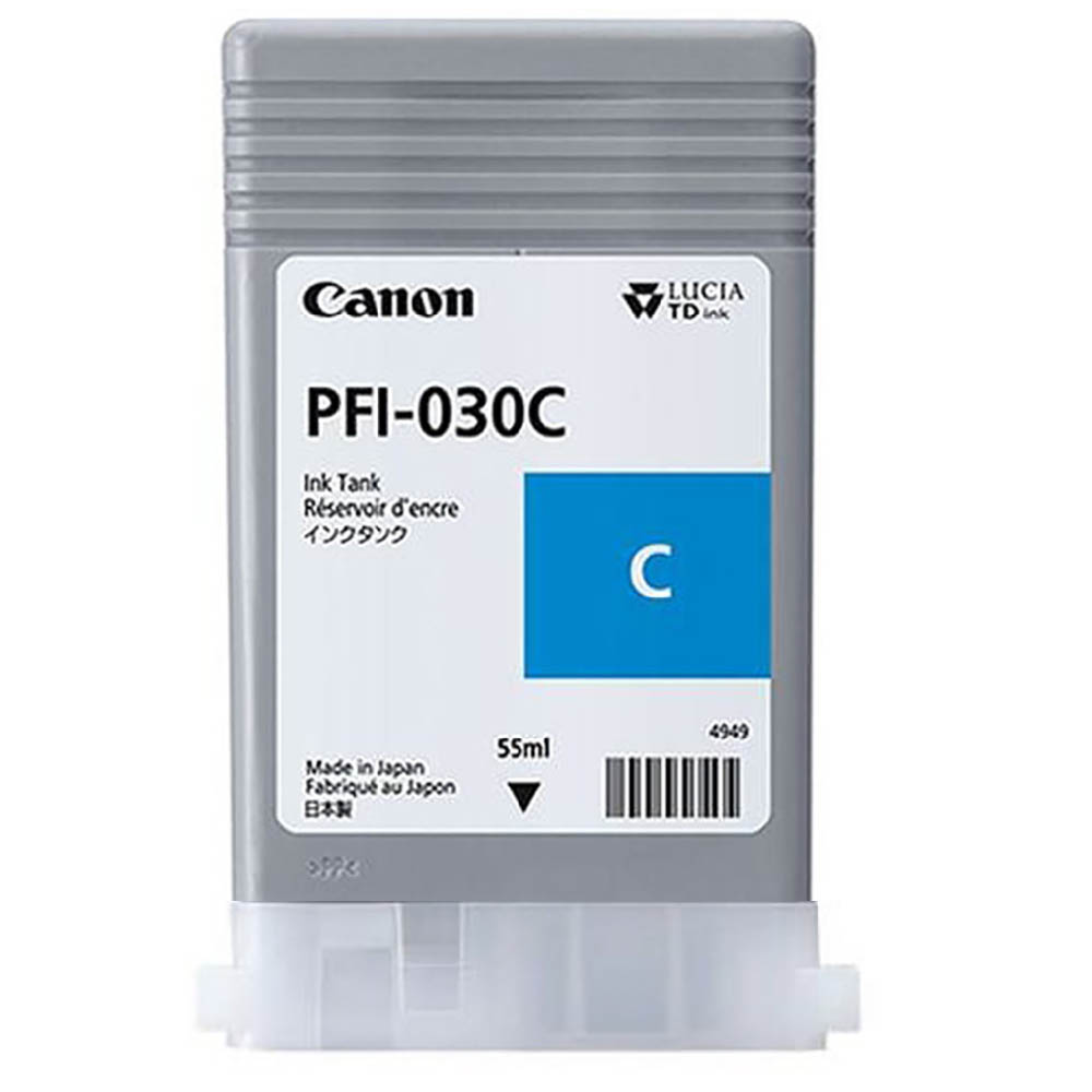 Cartucho de Tinta Canon PFI030C Ciano p/ Plotter