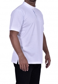 Camisa Clerical Estilo Polo Branca PL001