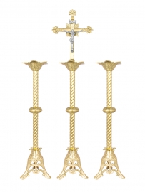 Conjunto Crucifixo e Castiçal 141 com 2 Castiçais e 1 Crucifixo