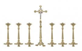 Conjunto Crucifixo e Castiçal 142 com 6 Castiçais e 1 Crucifixo