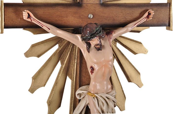 Crucifixo de Parede Ornado Resina 100 cm
