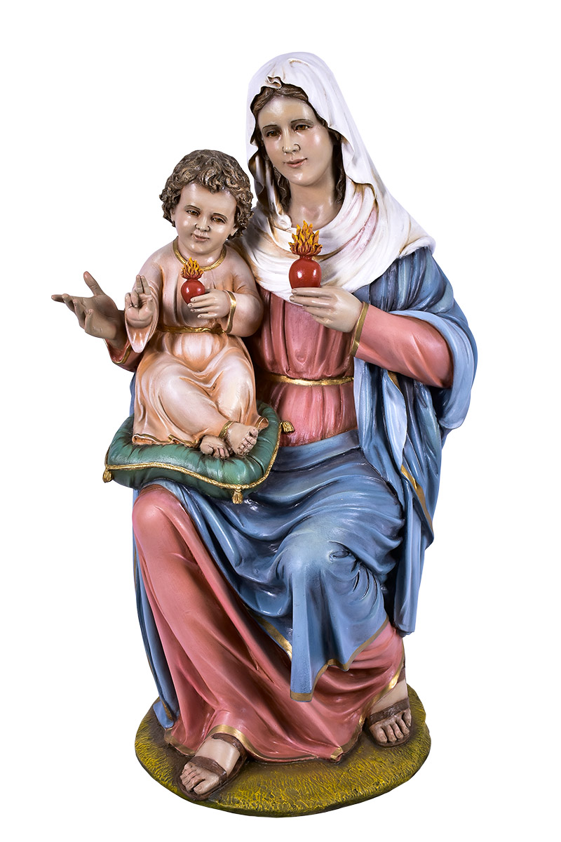 Imagem Coração de Maria com menino Fibra 130 cm