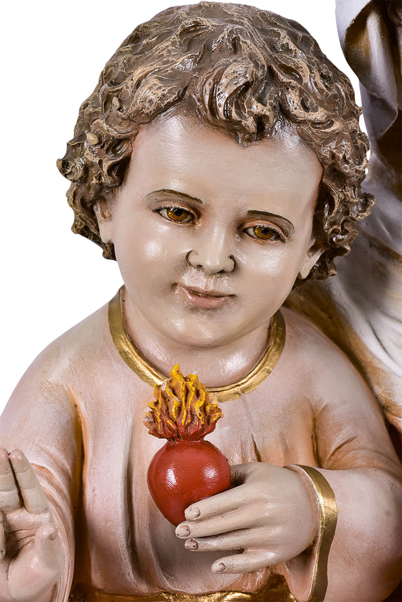 Imagem Coração de Maria com menino Fibra 130 cm