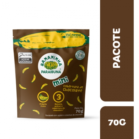 Snack Vegano Mini Bananinha Paraibuna com Chocolate