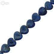 Fio de Corações de Lapis Lazuli - 15mm - 40cm
