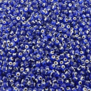 Entremeio Bolinha Olho Grego de Murano - Azul - 6mm - 100pçs
