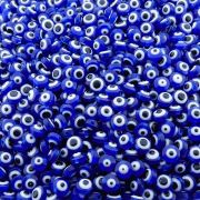 Entremeio Pastilha Olho Grego de Plástico - Azul Royal - 8mm - 100pçs