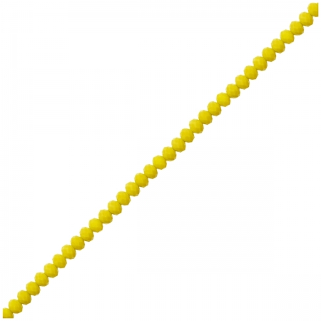 Fio de Contas Facetadas de Cristal - Amarelo - 4mm