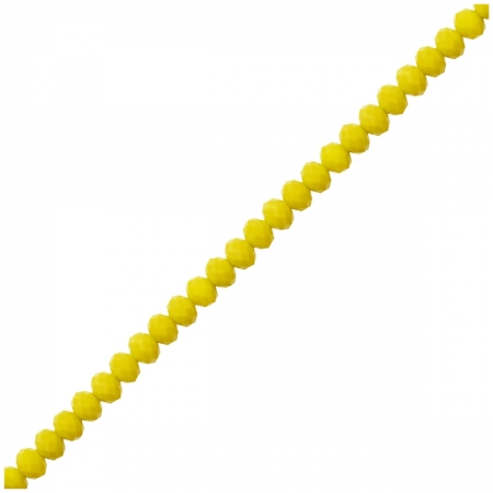 Fio de Contas Facetadas de Cristal - Amarelo - 6mm