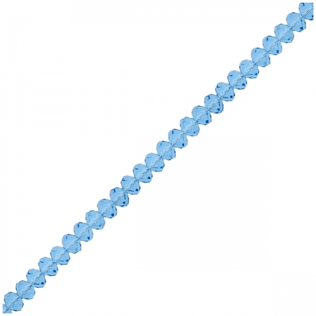 Fio de Contas Facetadas de Cristal - Azul Translúcido - 6mm