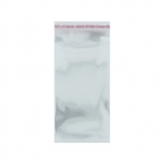 Saco Plástico com Aba Adesiva - Transparente - 5cm x 12cm - 100pçs