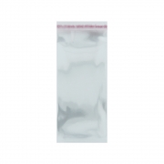 Saco Plástico com Aba Adesiva - Transparente - 8cm x 35cm - 100pçs