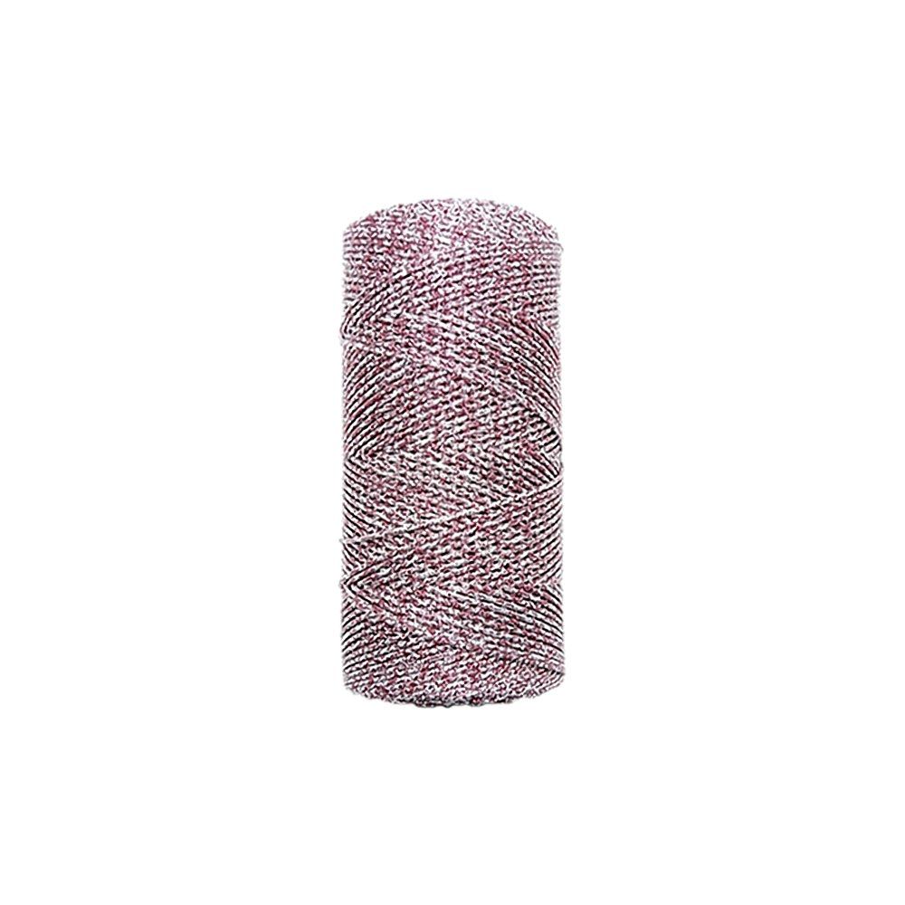 Cordão de Lurex - Pink com Prata - 1mm - 25m  - Nathalia Bijoux®
