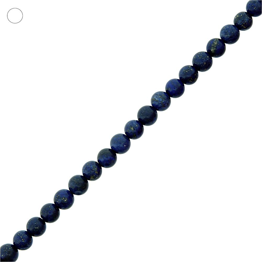 Fio de Bolinhas de Lapis Lazuli - 6mm - 40cm  - Nathalia Bijoux®