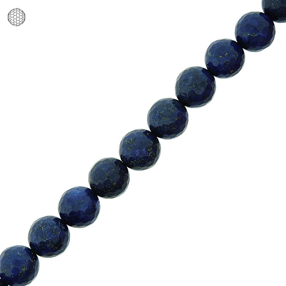 Fio de Bolinhas Facetadas de Lapis Lazuli - 12mm - 40cm  - Nathalia Bijoux®