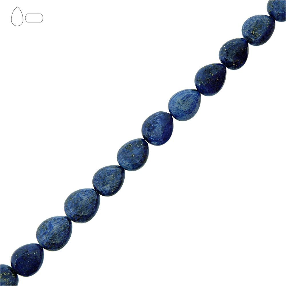 Fio de Gotas de Lapis Lazuli - 11mm - 40cm  - Nathalia Bijoux®