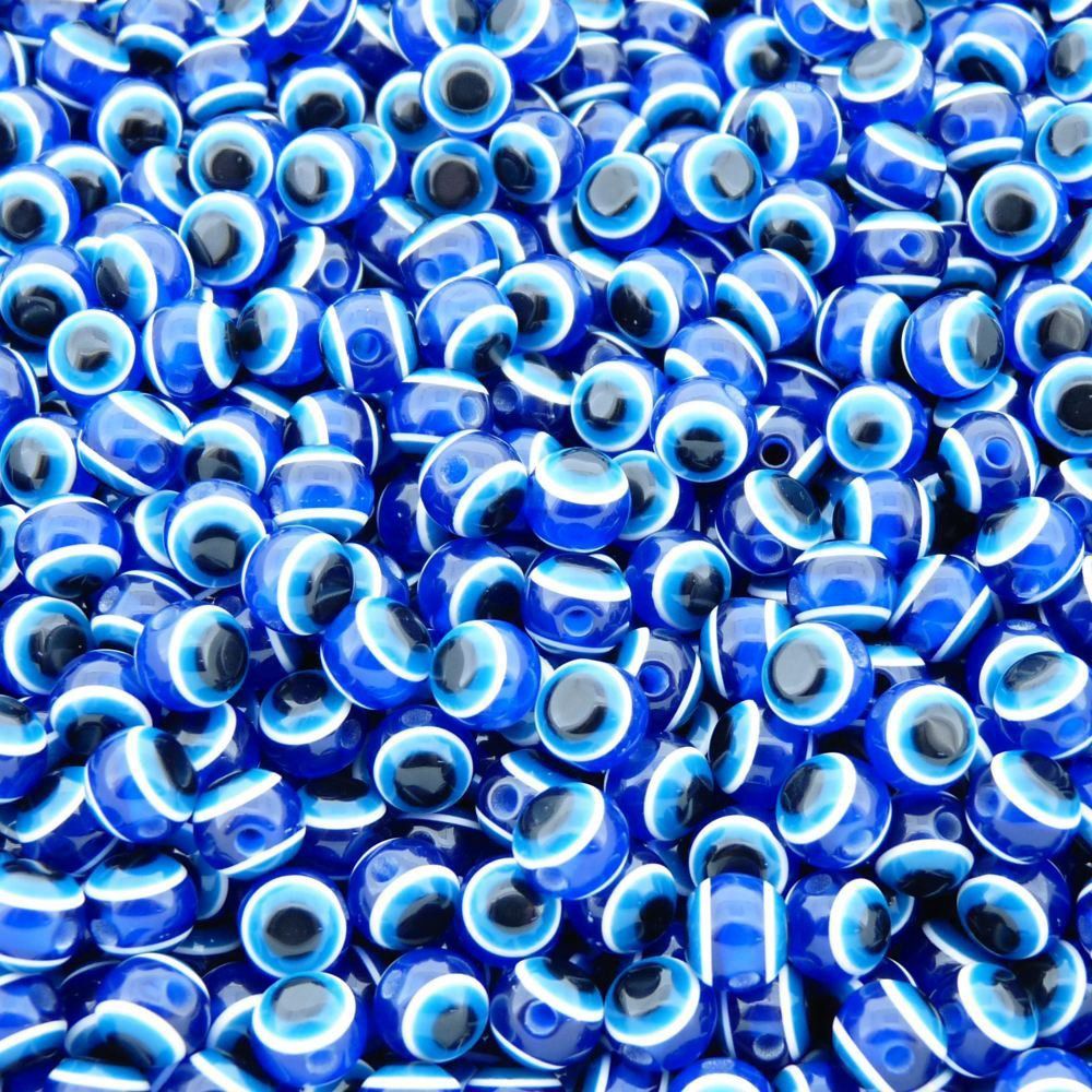 Entremeio Bolinha Olho Grego de Plástico - Azul Royal - 6mm - 100pçs  - Nathalia Bijoux®