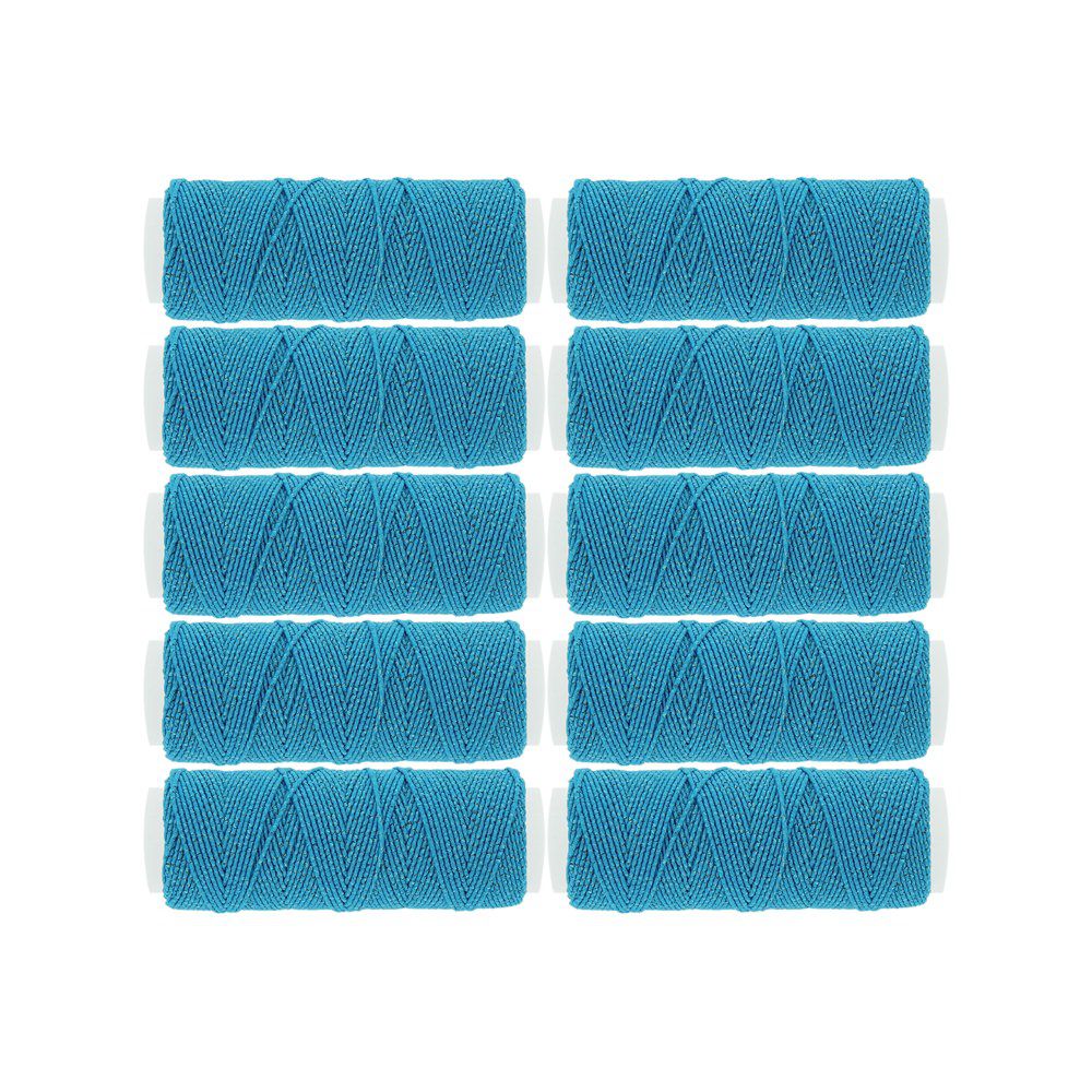 Rolo de Lastex - Azul Turquesa - 0.8mm - 10m - 10pçs - Nathalia Bijoux®